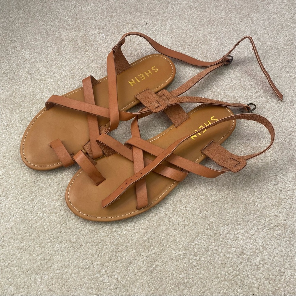 SHEIN Women's Brown Strappy Sandals